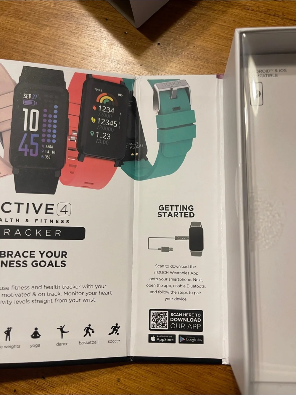 Fitness tracker i touch wearables active 4 NWT